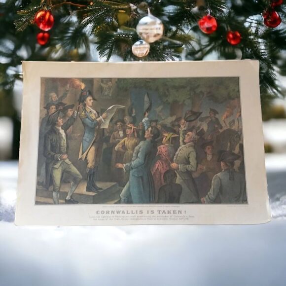 Cornwallis Is Taken Military Lithograph Print Calendar Ephemera Vtg Currier Ives - Picture 12 of 16